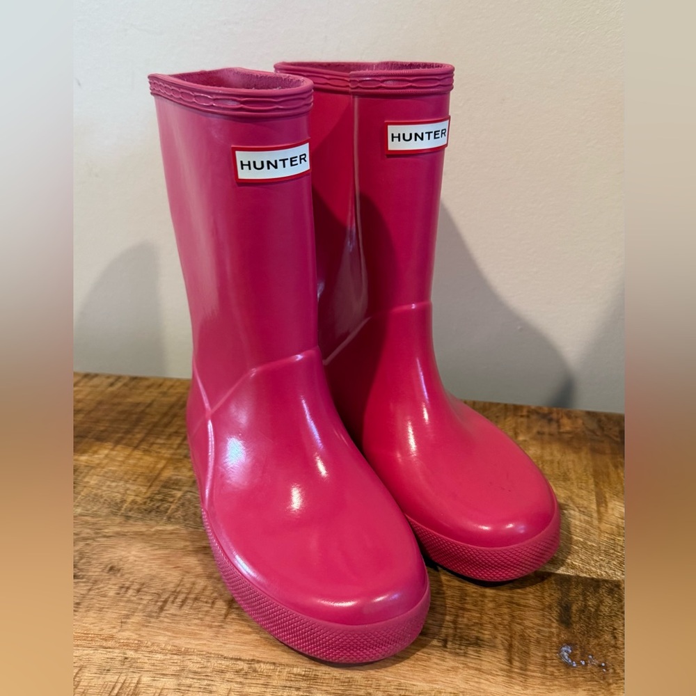 Youth girls hunter boots pink size 1 girls